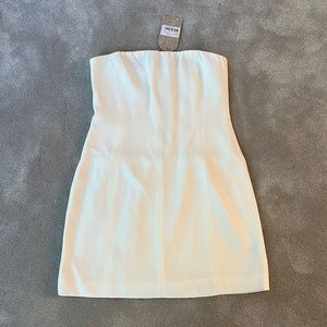 White strapless meshki mini dress